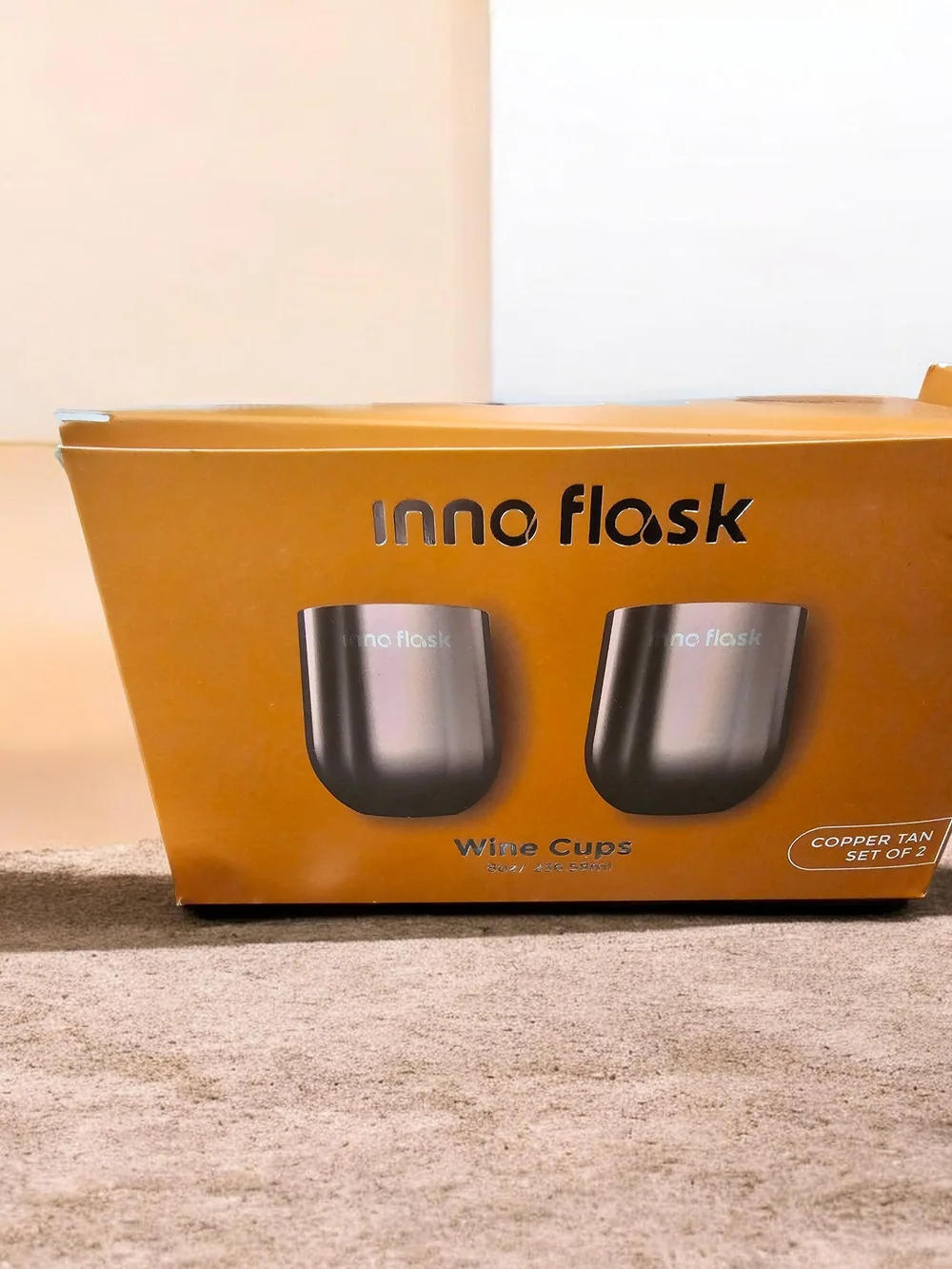 Inno Flask Copper Tone Wine Cups - Set‎ of 2